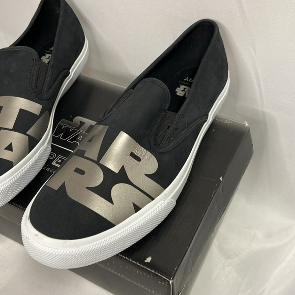 Sperry Star Wars Slip On Logo Sneaker Black & Silver Men's Size 11 - Picture 3 of 7